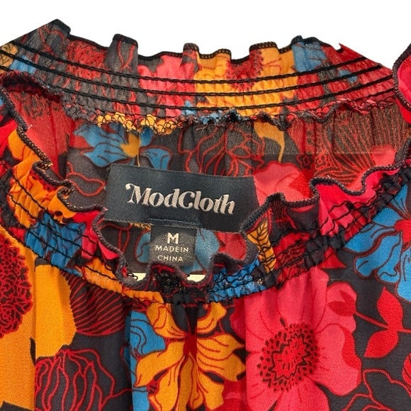 Modcloth Floral Midi Sleeveless Flowy Dress Size Medium - Picture 5 of 9